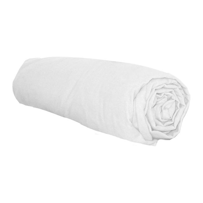 Drap housse en flanelle - Blanc