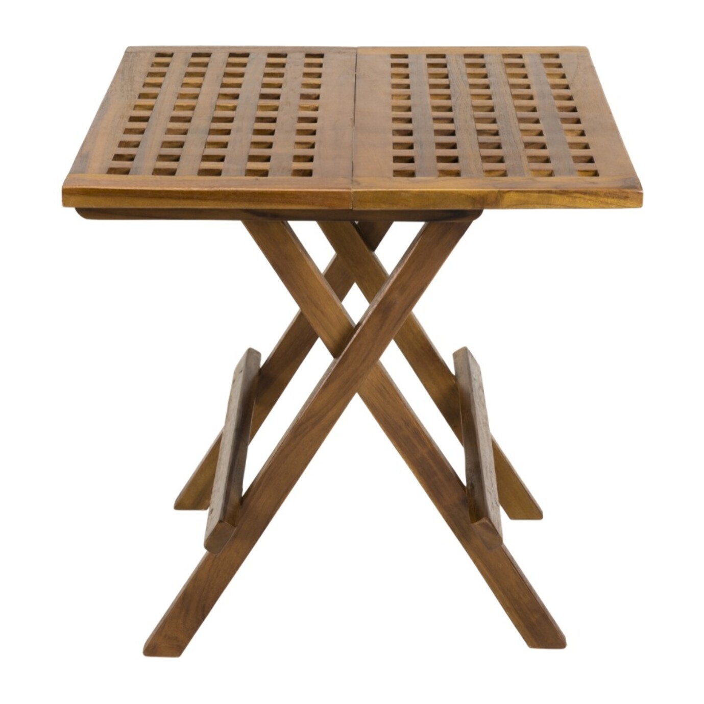 MAEVA - Table pique nique de jardin carrée 50x50cm bois teck huilé