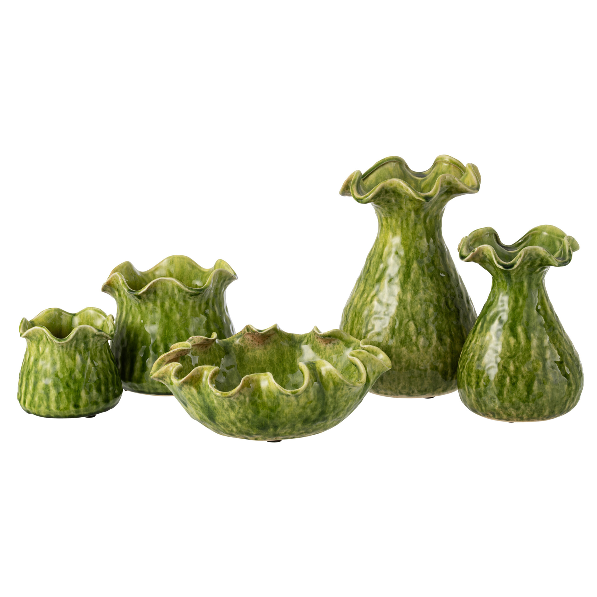 J-Line Cache-pot Ronny Irrégulier - céramique - vert - large