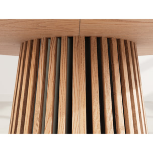 Freya - table à manger ronde extensible - effet bois - 4 à 8 personnes - Bois