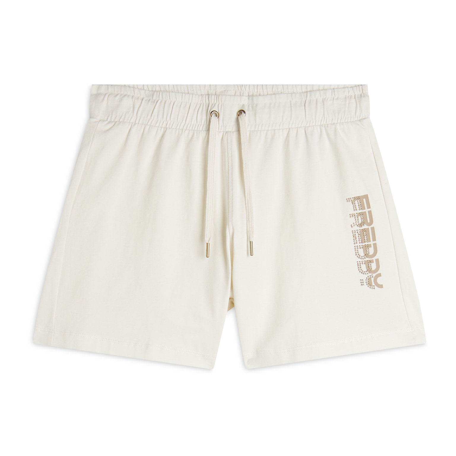 Pantaloni corti in jersey con grafica dorata