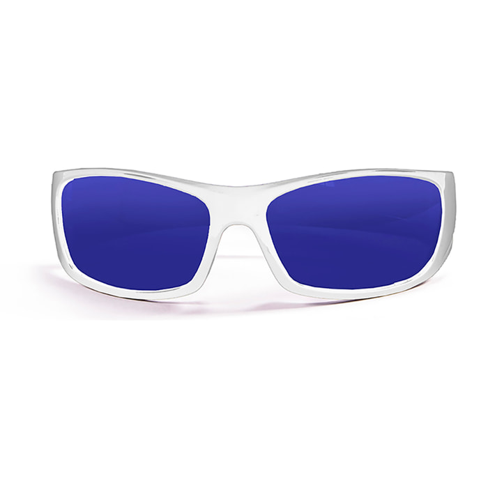 Gafas de deportes acuáticos OCEAN BERMUDA - Blanco brillante / Revo azul