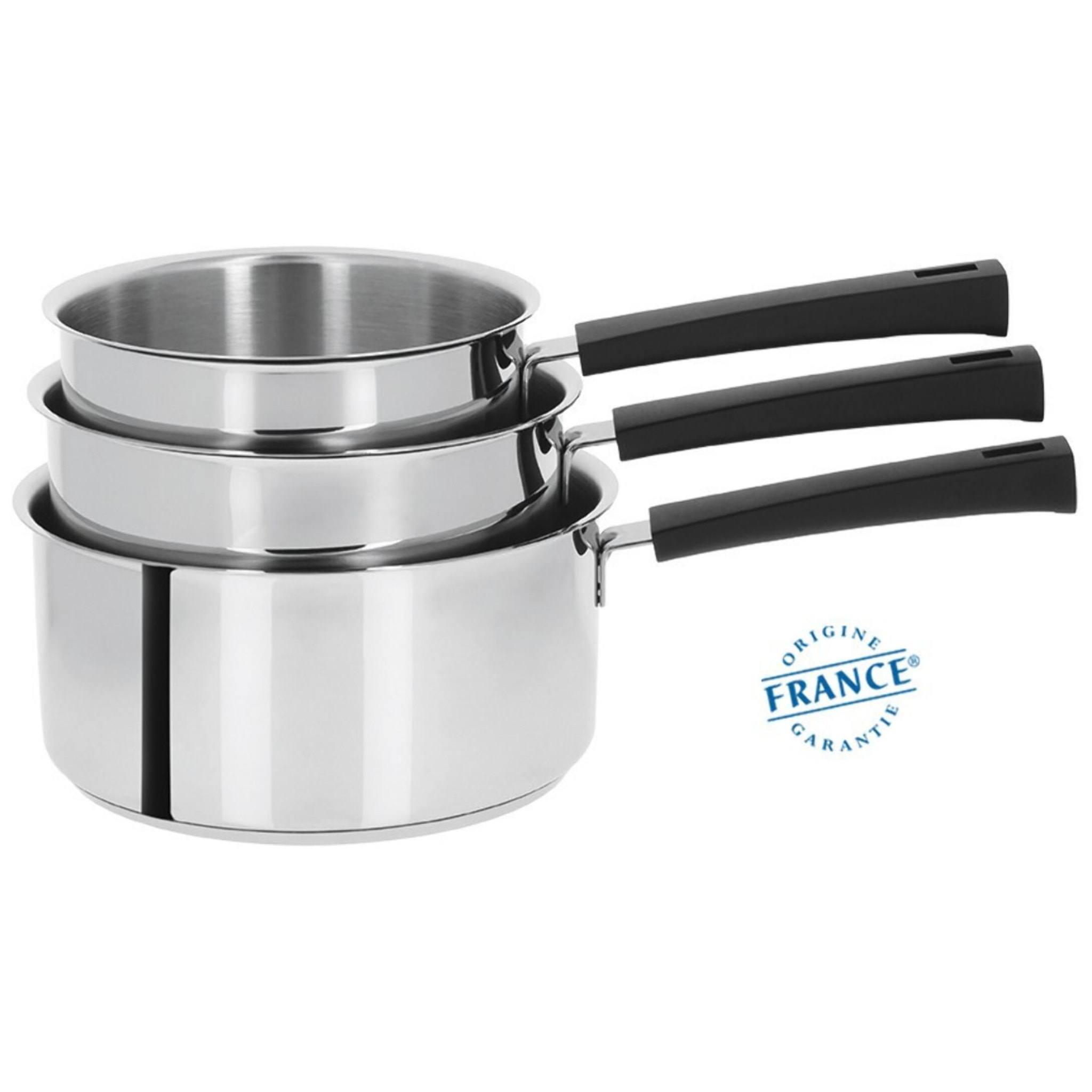 Set de 3 casseroles inox Mutine fixe