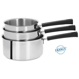 Set de 3 casseroles inox Mutine fixe