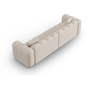 Canapé modulable "Clotilde" 4 places en tissu structurel beige