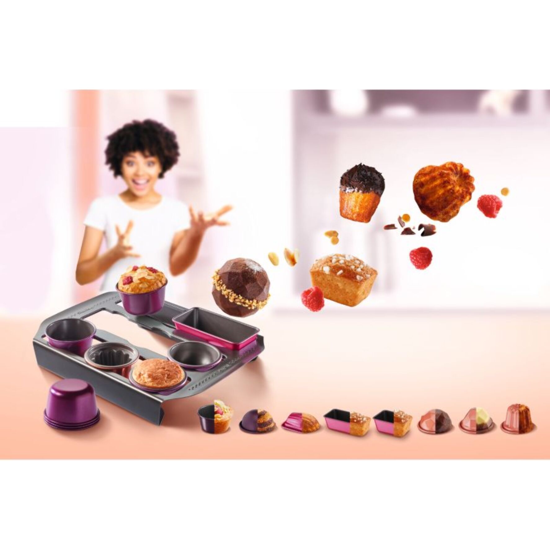 Moule à gâteau fantaisie TEFAL Creabake 3 moules rochers 7.5 cm