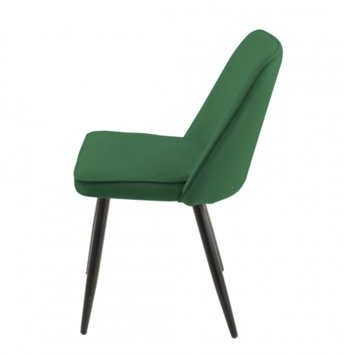 Chaise en velours avec piètement en métal noir - PETALE