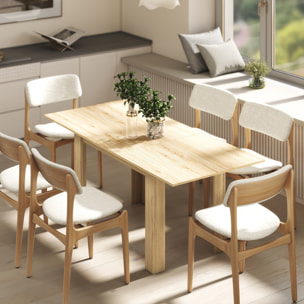 Table à manger extensible 6-8 personnes 140-180 x 80 cm effet bois naturel