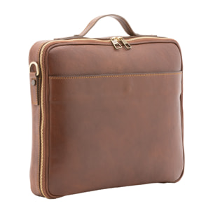 Borsa a mano  unisex In Vera pelle Made in Italy 38x32x6 cm