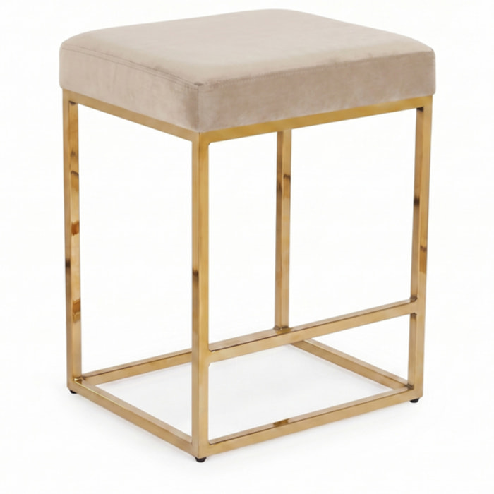 Sgabello Imbottito in Effetto Velluto con Seduta Confortevole e Gambe in Acciaio, Design Moderno per Cucina, Penisola, Isola e Zona Bar