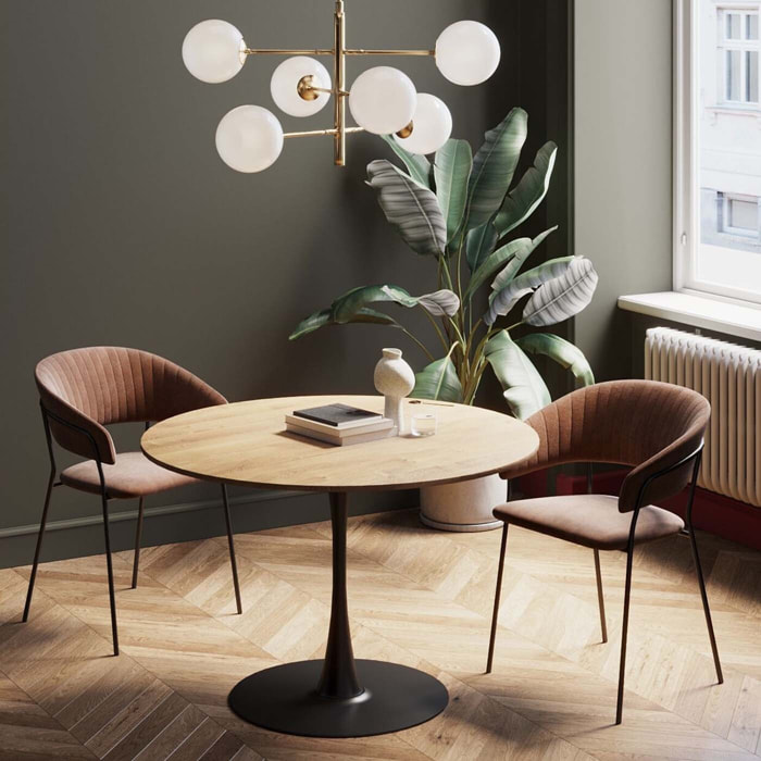 Table Schickeria chêne et noire Kare Design