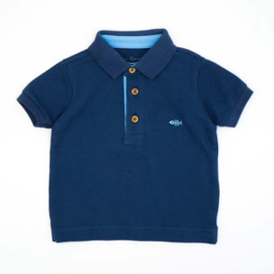 POLO AZUL MARINO CON PEZ BORDADO