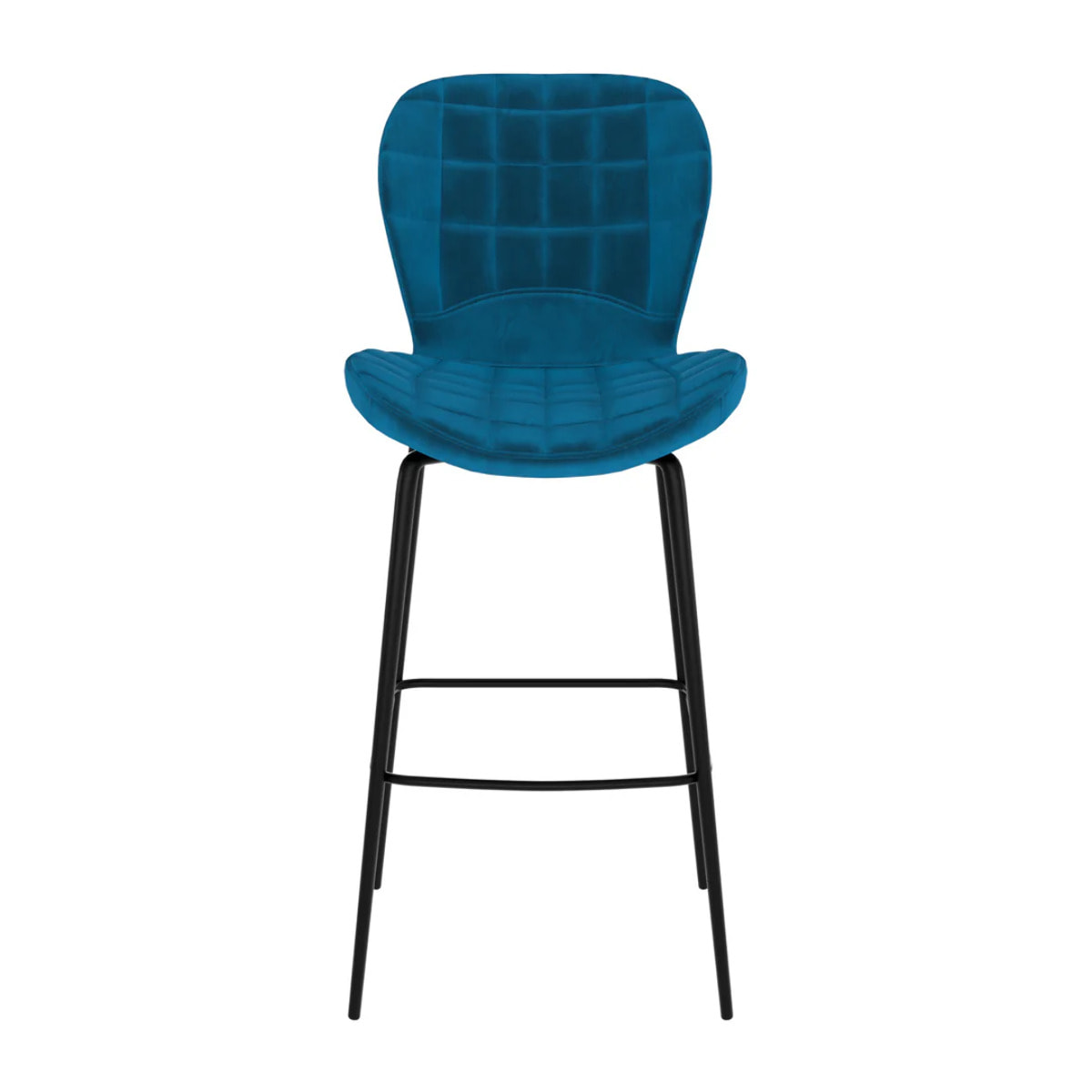 Lot de 2 chaises de bar 75 cm en velours bleu - Mazzia