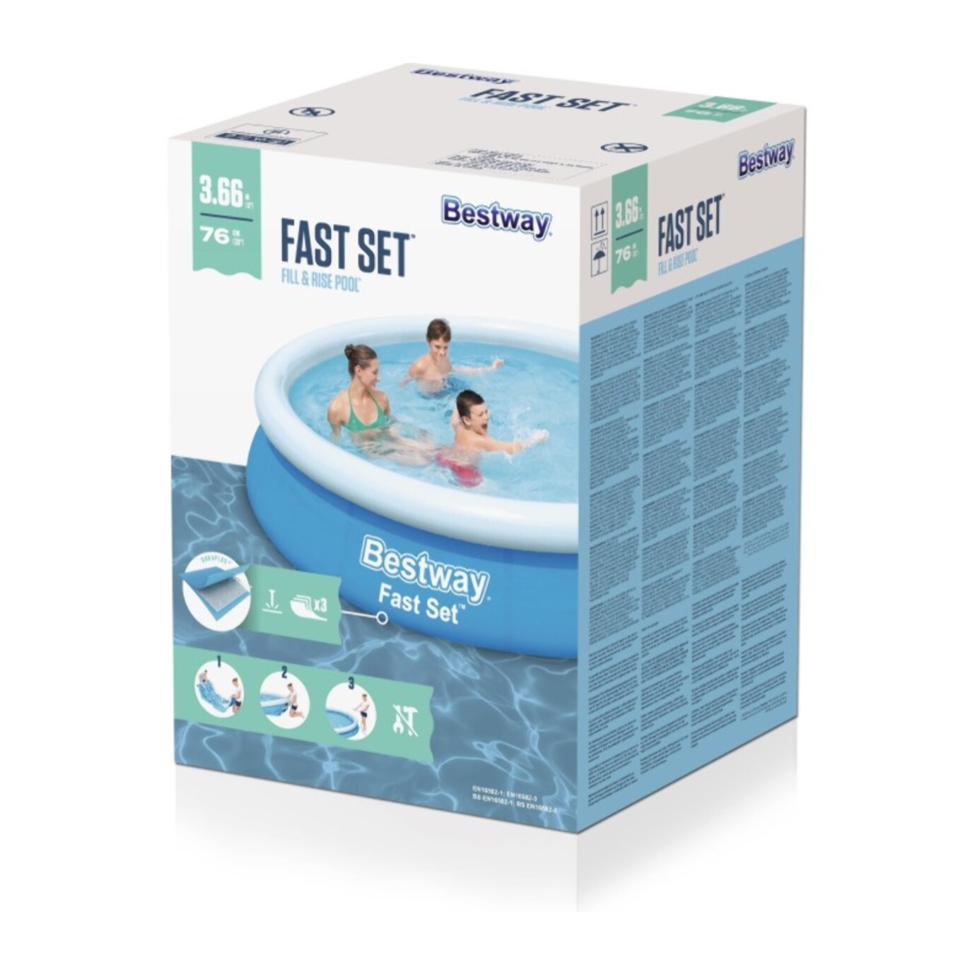 Bestway Piscine autoportante Ronde Fast Set 366 x 76 cm