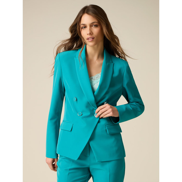 Oltre - Blazer cruzado - Petrol Blue