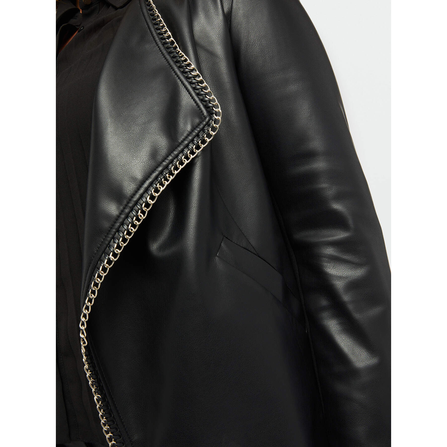 Fiorella Rubino - Chaqueta biker con cadena - Negro