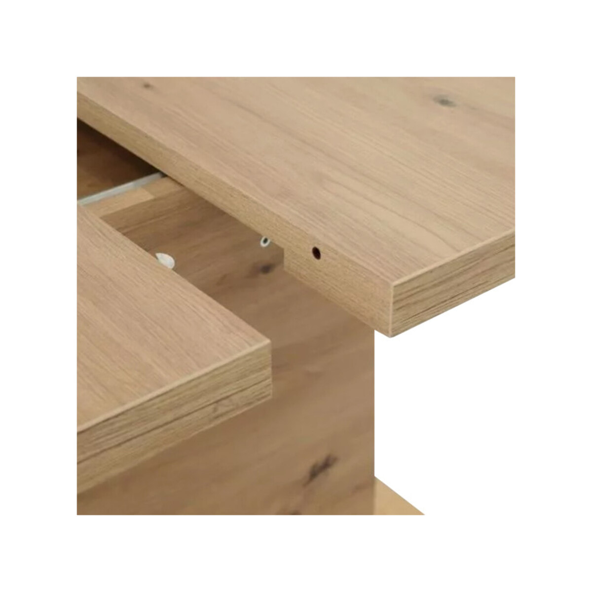 Table à manger extensible décor bois de chêne clair L160/200 cm - PRAO