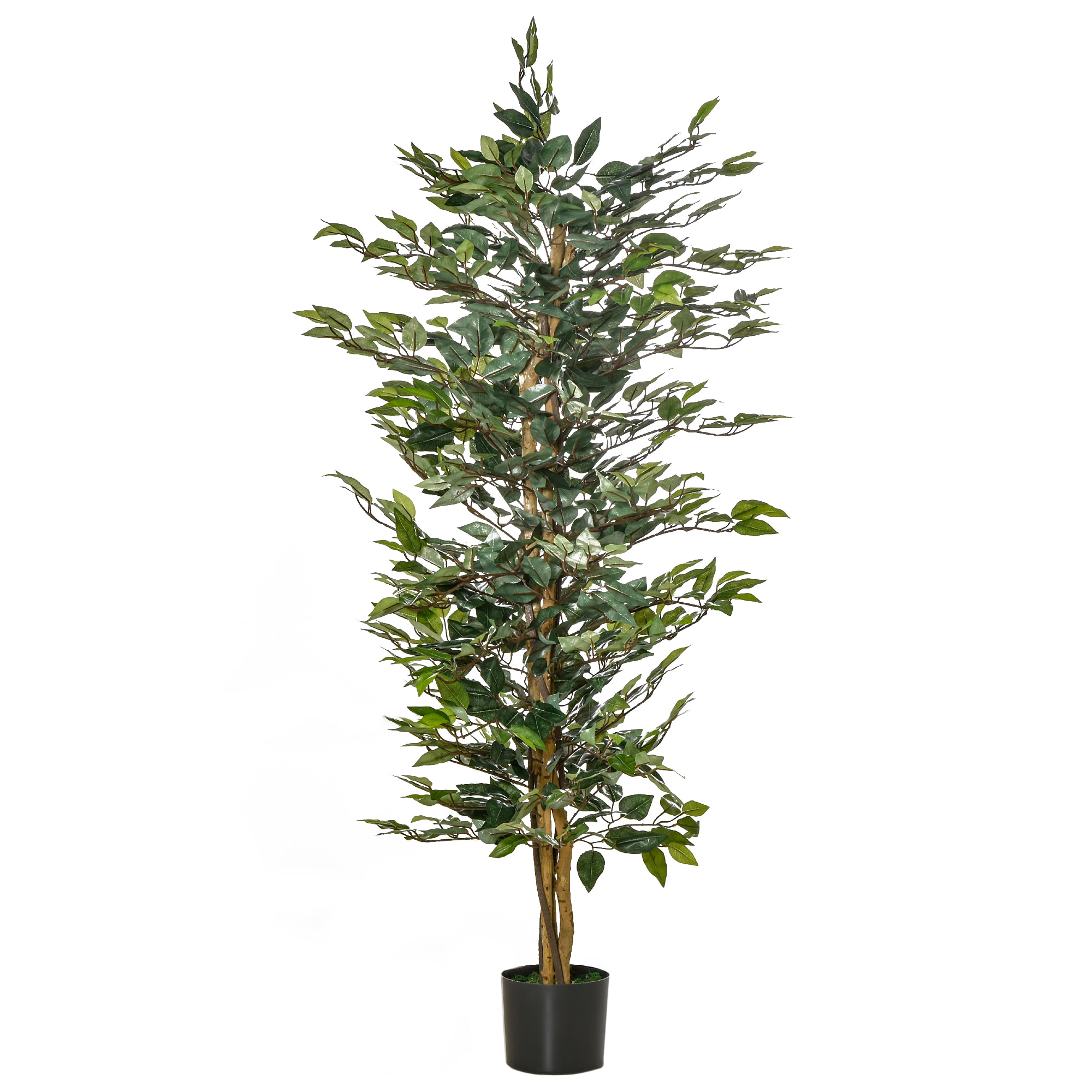 Arbre artificiel plante artificiel ficus hauteur 1,5 m tronc branches liane lichen feuilles grand réalisme pot inclus