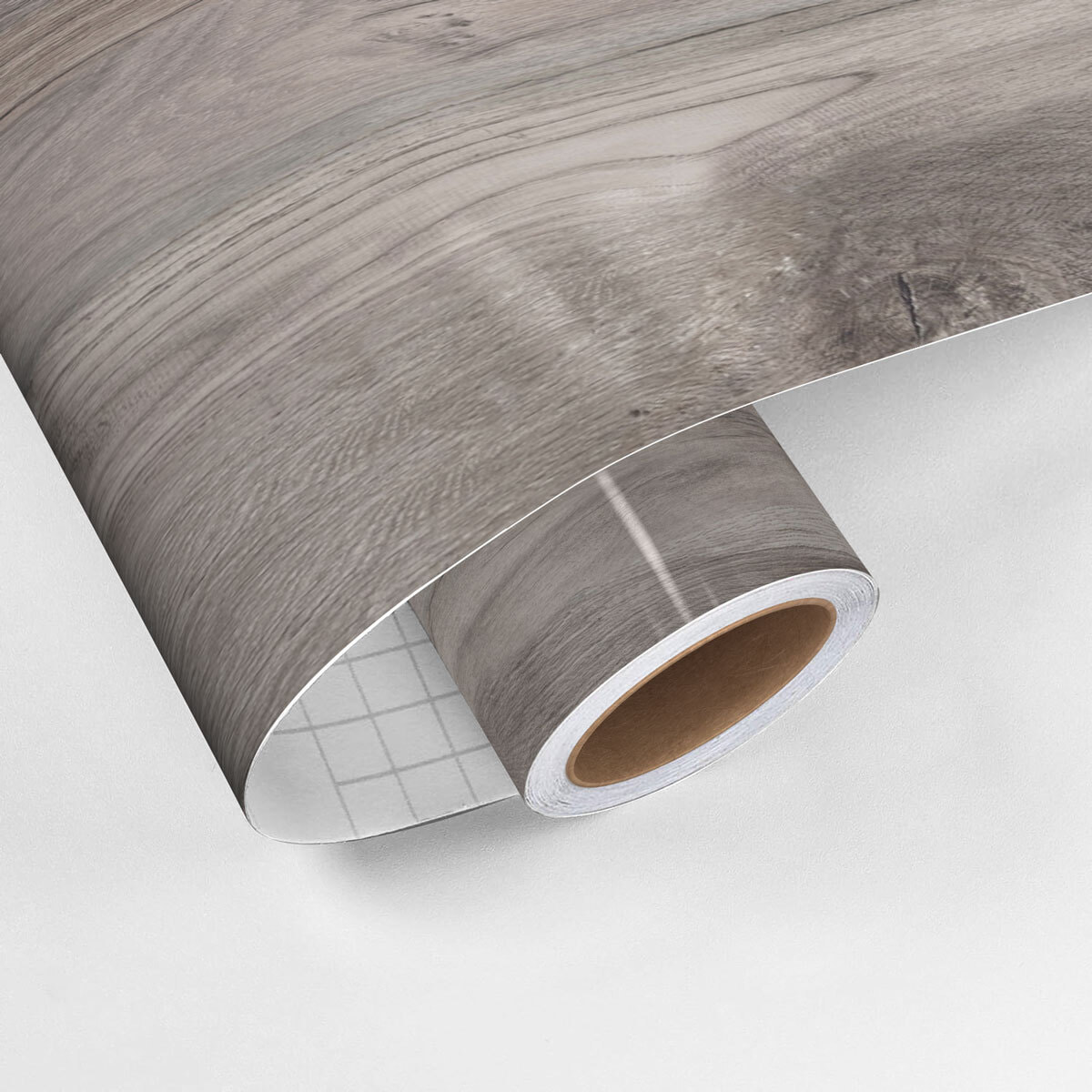 Rouleau revêtement adhésif vinyle au mètre - Sticker lavable Cuisine Meuble Armoire Porte - BOIS GRIS FONCÉ