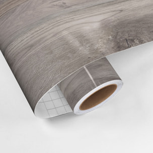 Rouleau revêtement adhésif vinyle au mètre - Sticker lavable Cuisine Meuble Armoire Porte - BOIS GRIS FONCÉ