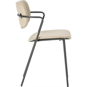 Lot de 2 chaises en simili cuir - SKANDI