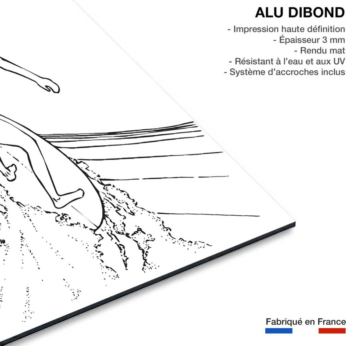 Tableau surfeuse tube Tableau alu Dibond