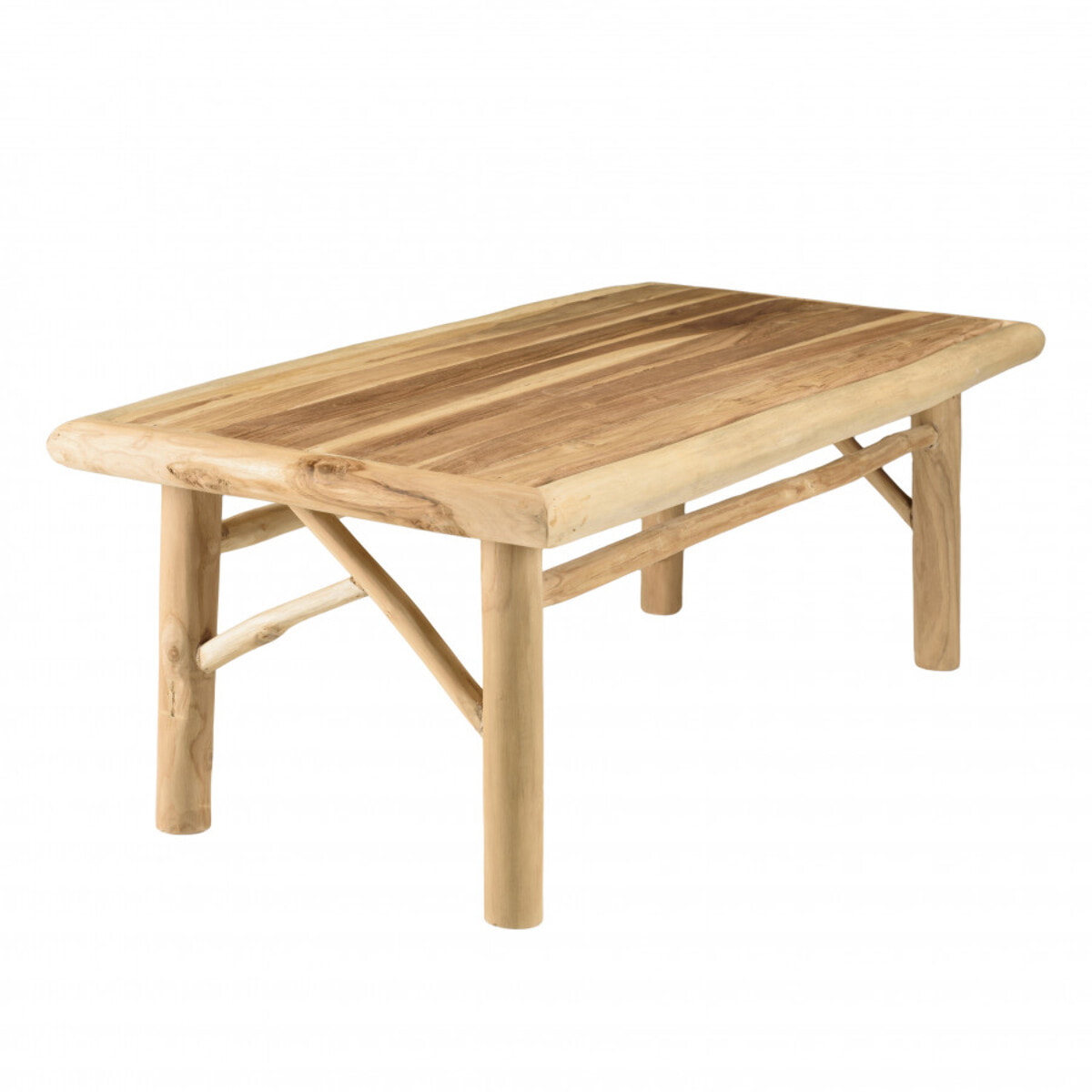 WILL - Table basse rectangulaire MADURA en branches de teck naturel