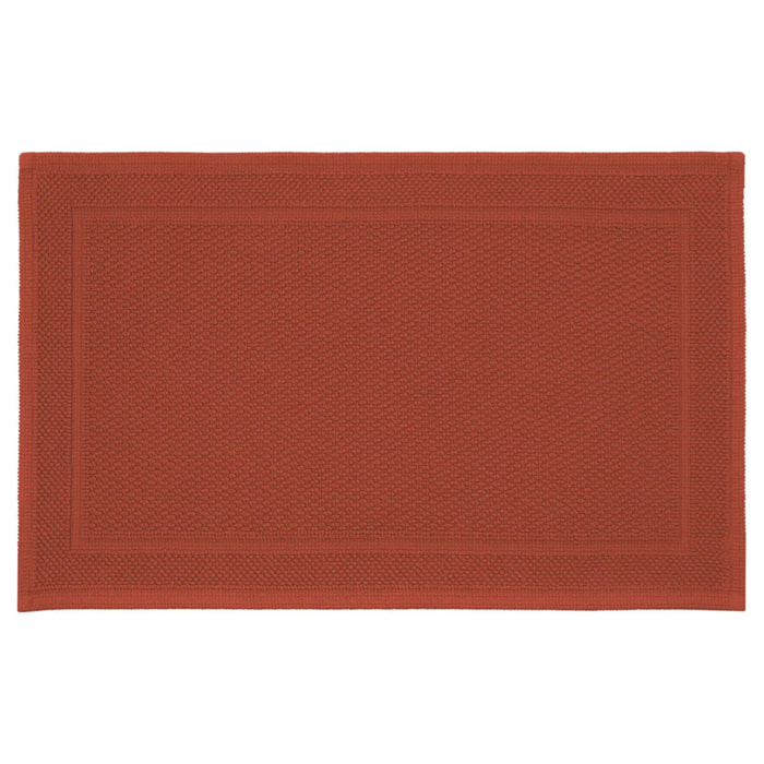 Tapis de bain pur coton 1700 g/m² uni orange Antica sienne