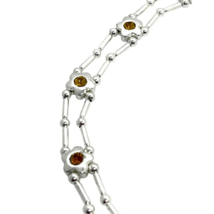 Gargantilla flores Sw en topaz plata 10µ