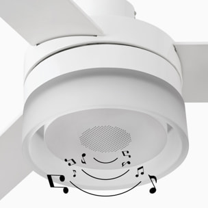 ICE L LED SPEAKER Ventilador de techo blanco/arce con altavoz