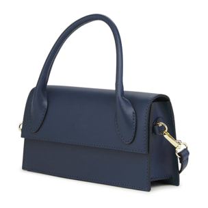 Borse Donna colore Blu-in pelle Made in Italy 22x18x8cm