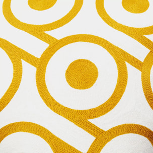 Coussin Catena Circle jaune et blanc Kare Design