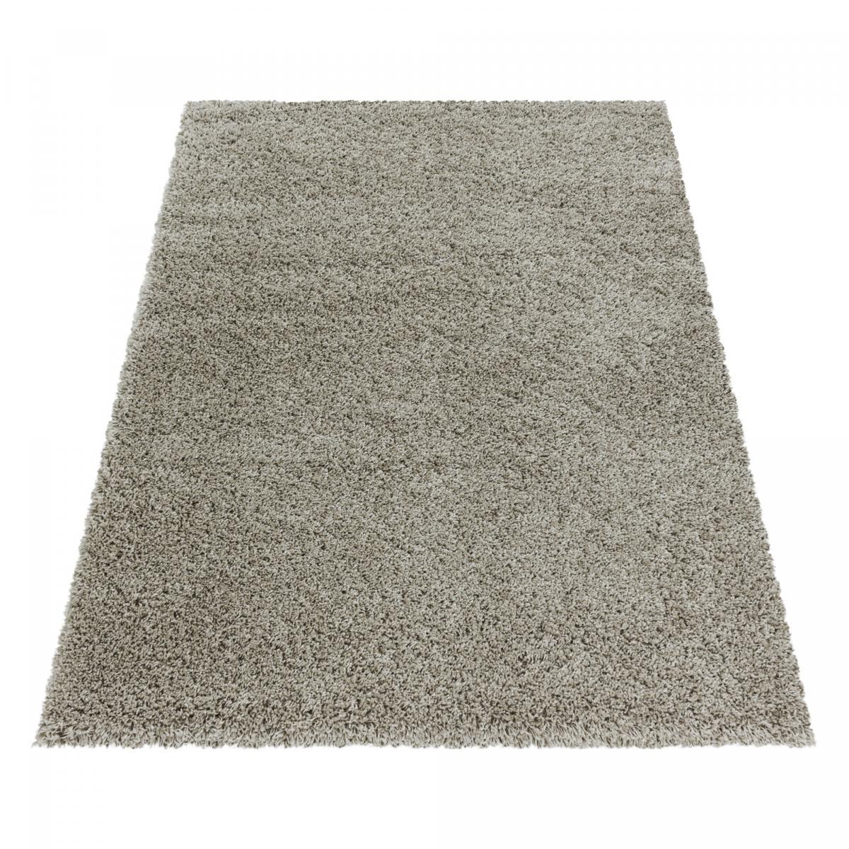 Tapis poils longs shaggy tissé motif uni RIBI