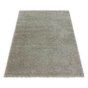 Tapis poils longs shaggy tissé motif uni RIBI