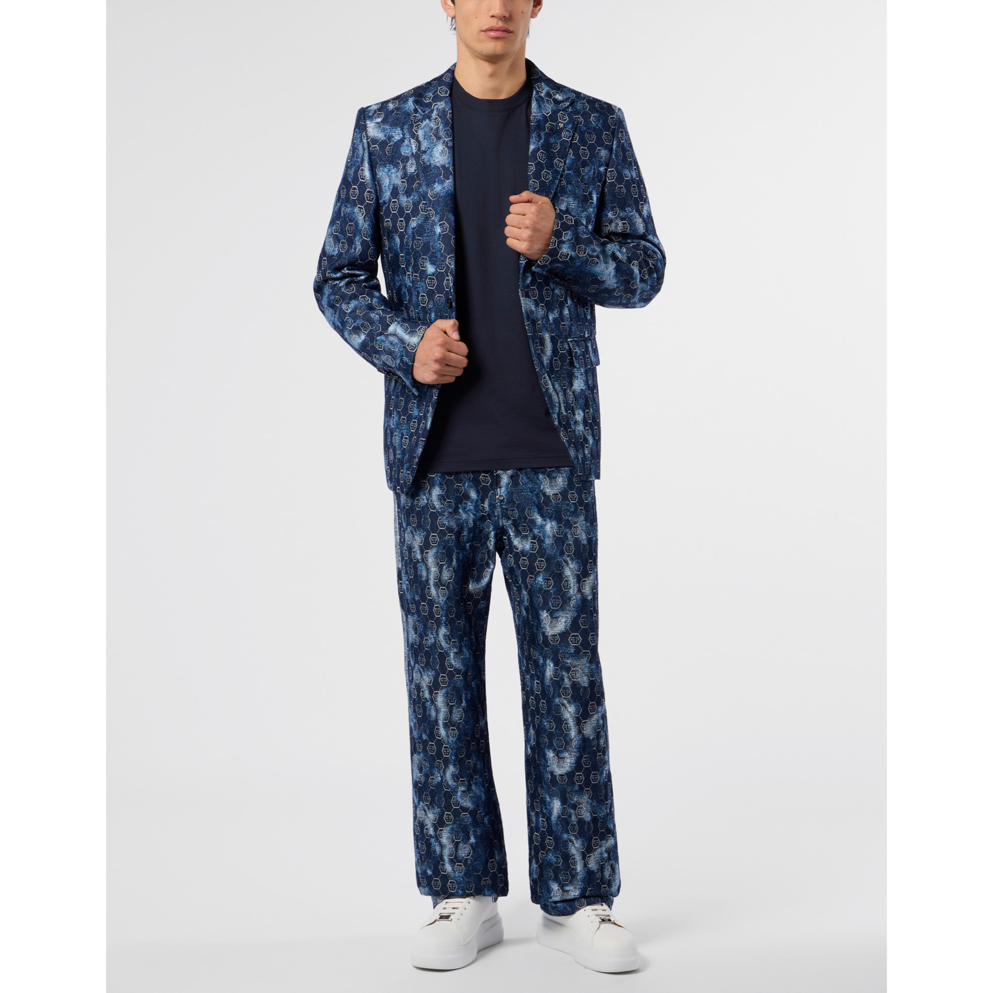 PHILIPP PLEIN Jacquard Denim Blazer Monogram