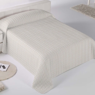 Icehome - Colcha Bouti Estampada - Reversible - 100% Poliéster - Microfibra - 70 gr/m² - Oxford Beig