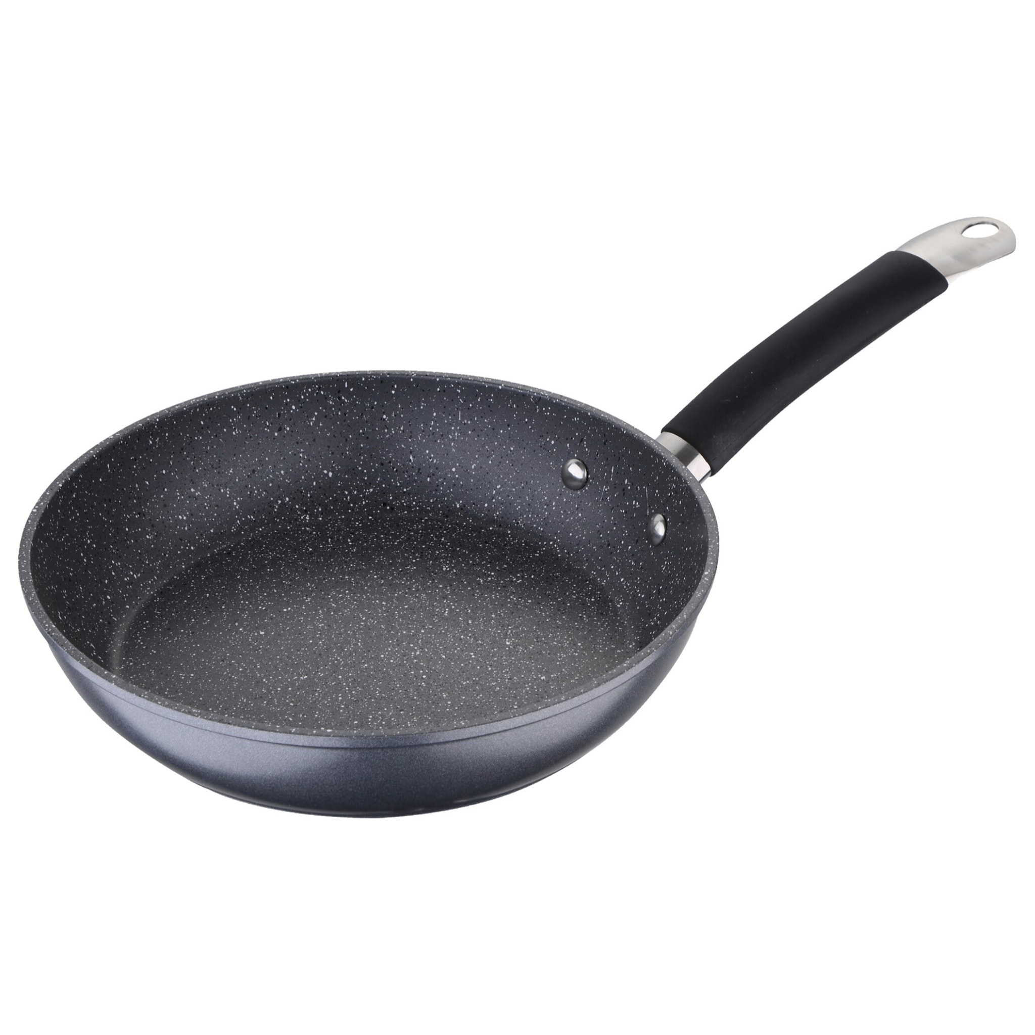 Juego de 2 Sartenes Ø20Ø24cm + Wok de Ø28cm + Sartén Grill 28x28x4,5cm en Aluminio forjado aptas para inducción color Gris MasterPRO