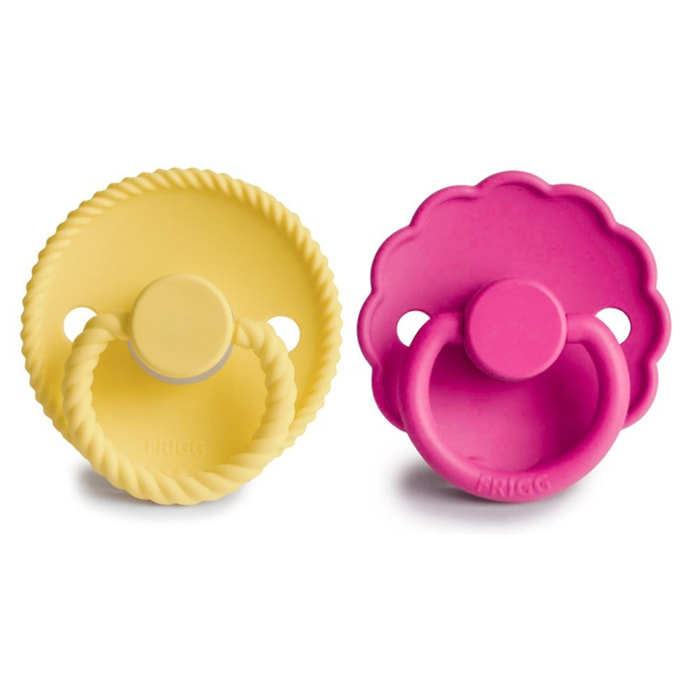 Frigg Pack 2 Chupetes Block Silicona Rope/Daisy