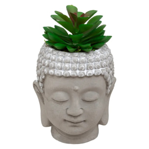 Plante artificielle Bouddha pot ciment H12,5cm