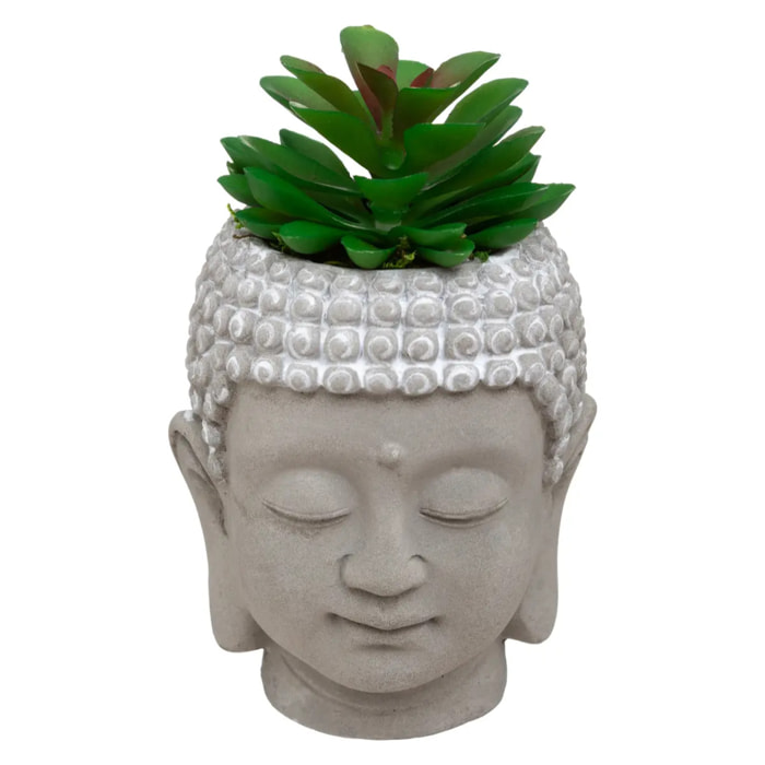 Plante artificielle Bouddha pot ciment H12,5cm