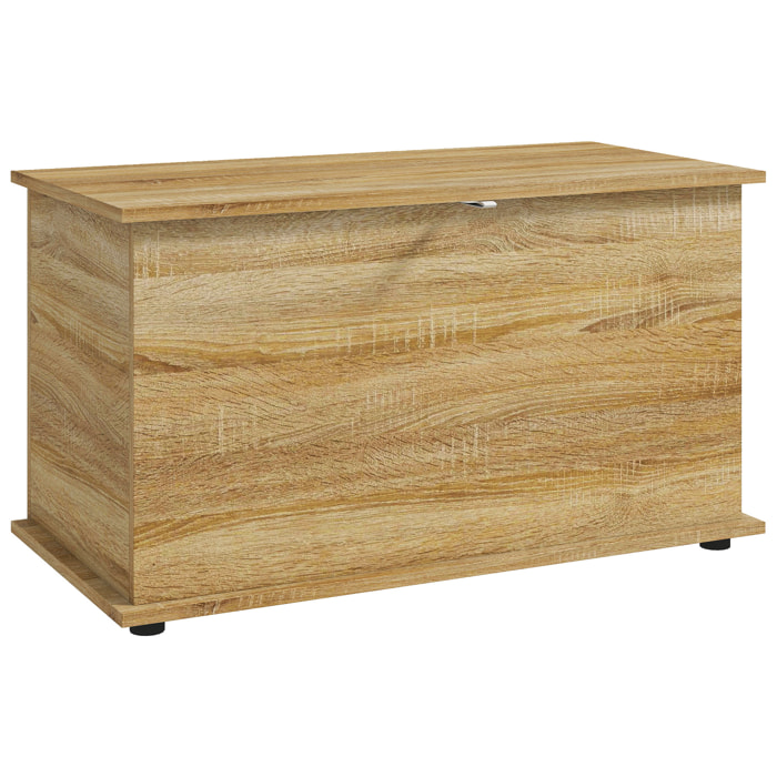 Coffre malle de rangement coffre à jouets dim. 80L x 40l x 45H cm effet bois clair