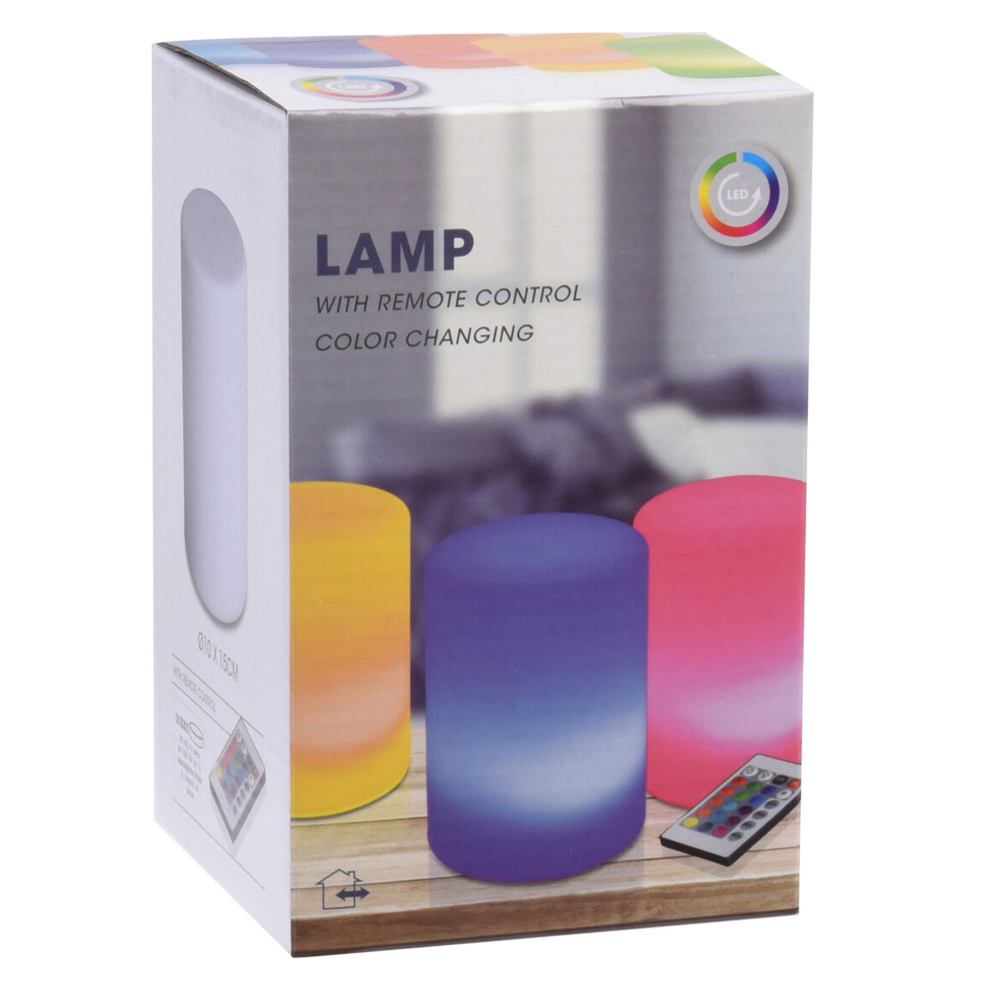 Lámpara LED RGB 10x15cm multicolor con mando a distancia, luz ambiente regulable