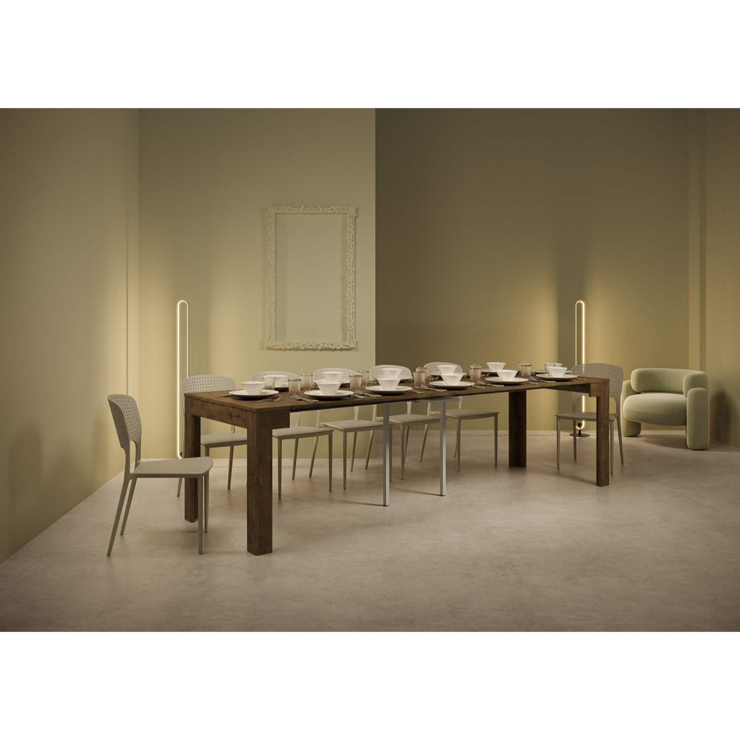 Consola extensible 90x42/302 cm Bora Nogal