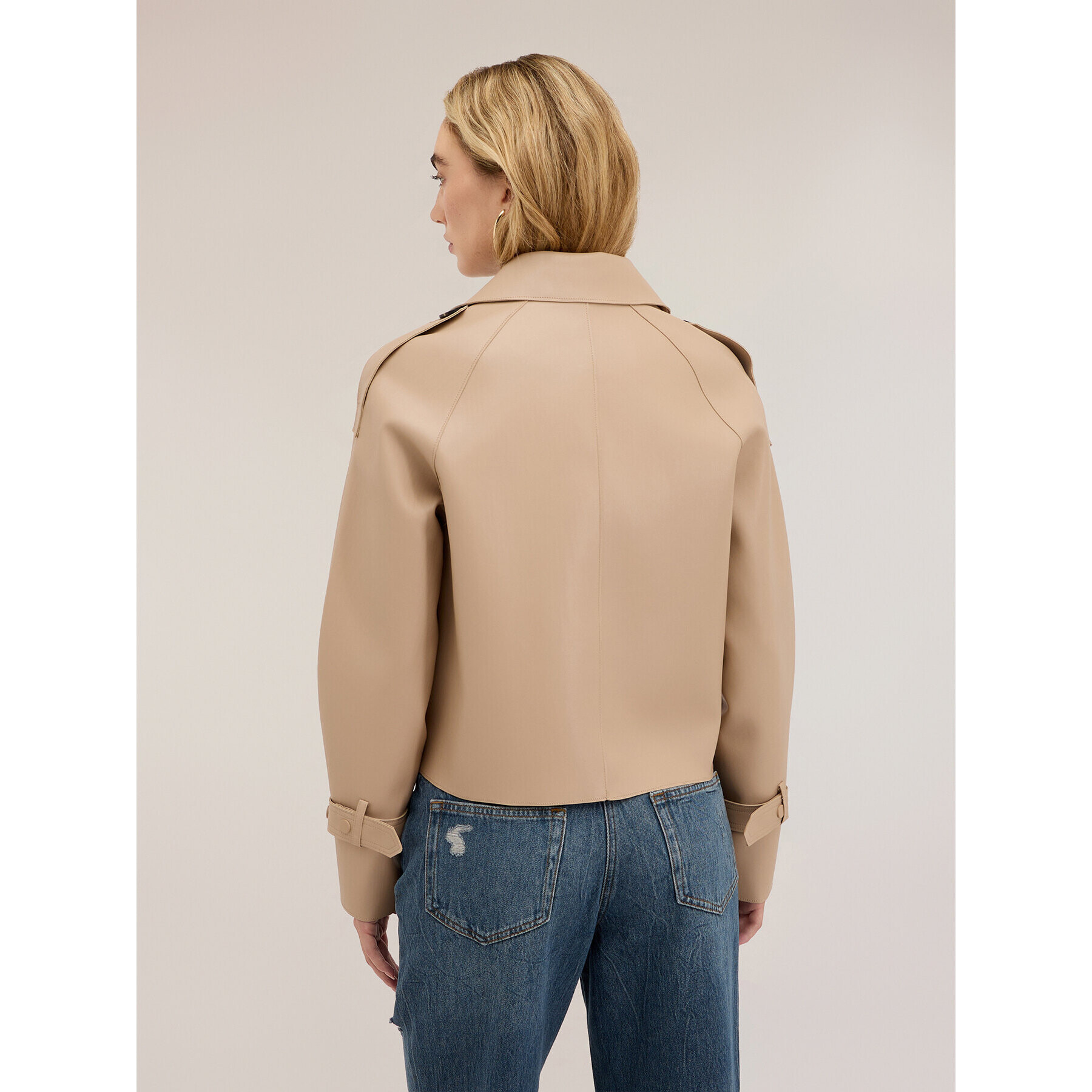 Motivi - Trench corto doppiopetto con mostrine - Beige