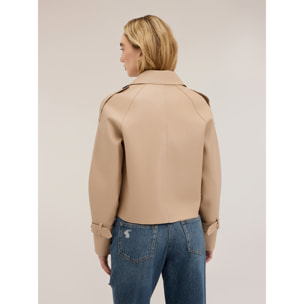 Motivi - Trench corto doppiopetto con mostrine - Beige