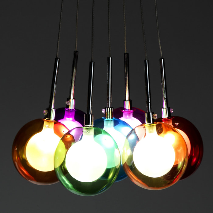Oresteluchetta Lampadario 7 luci RAINBOW COLORS multicolore