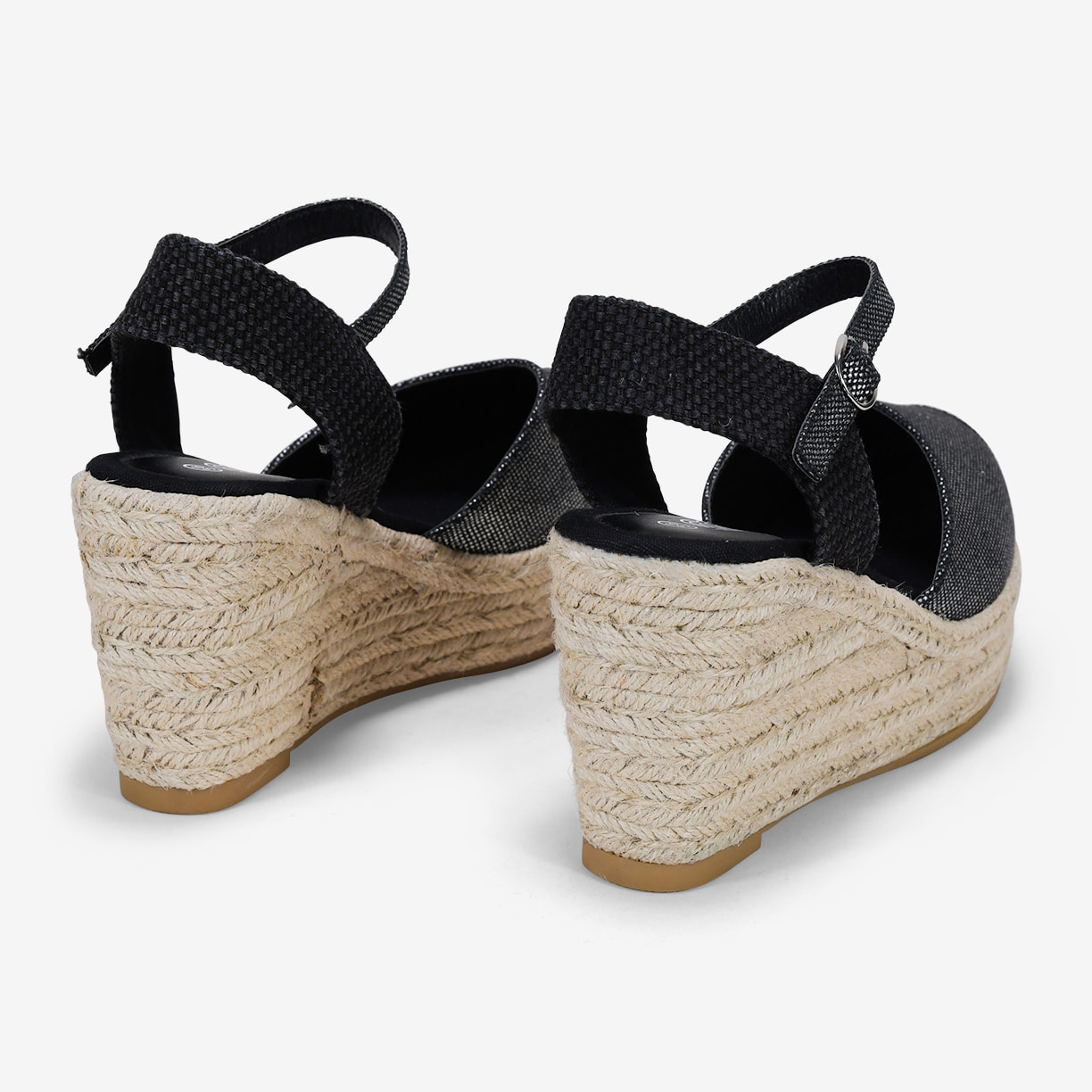 Alpargatas plomo con pulsera y cuña de esparto