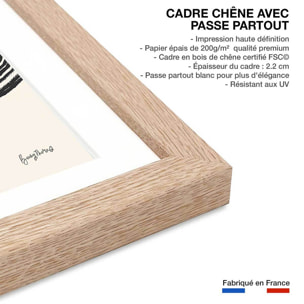 Poster Abstrait des années 50 Affiche + cadre en bois - Chêne