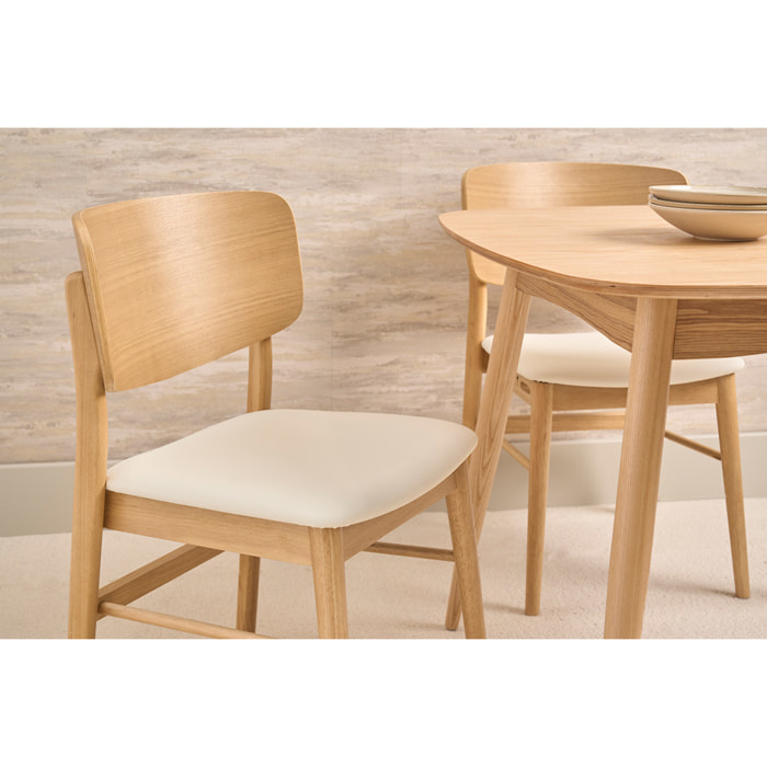 Chaises scandinaves en bois clair et blanc (lot de 2) SHELDON