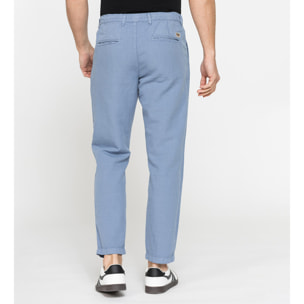 PANTALONE CHINO IN TESSUTO COTONE E LINO CON COULISSE